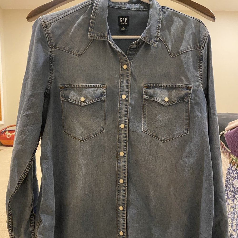 Maternity Denim Western Shirt